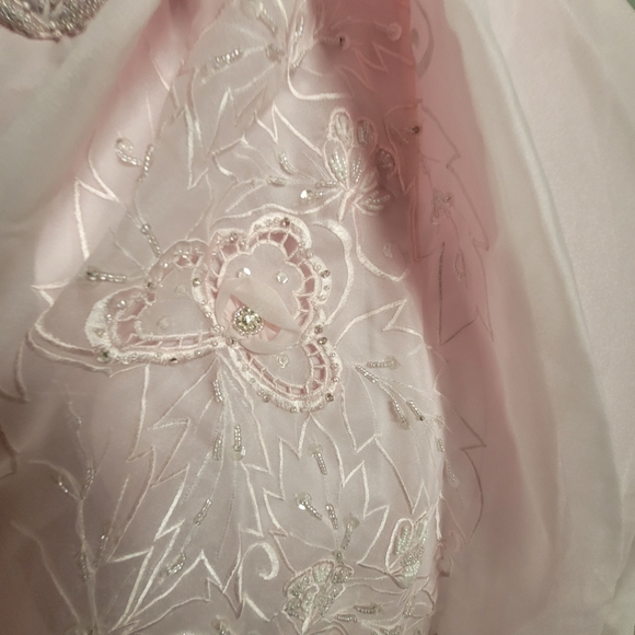 ☆ Boutiqe size 18 bridal maxi gown pink A line embroidered and sequence pink - Picture 6 of 12